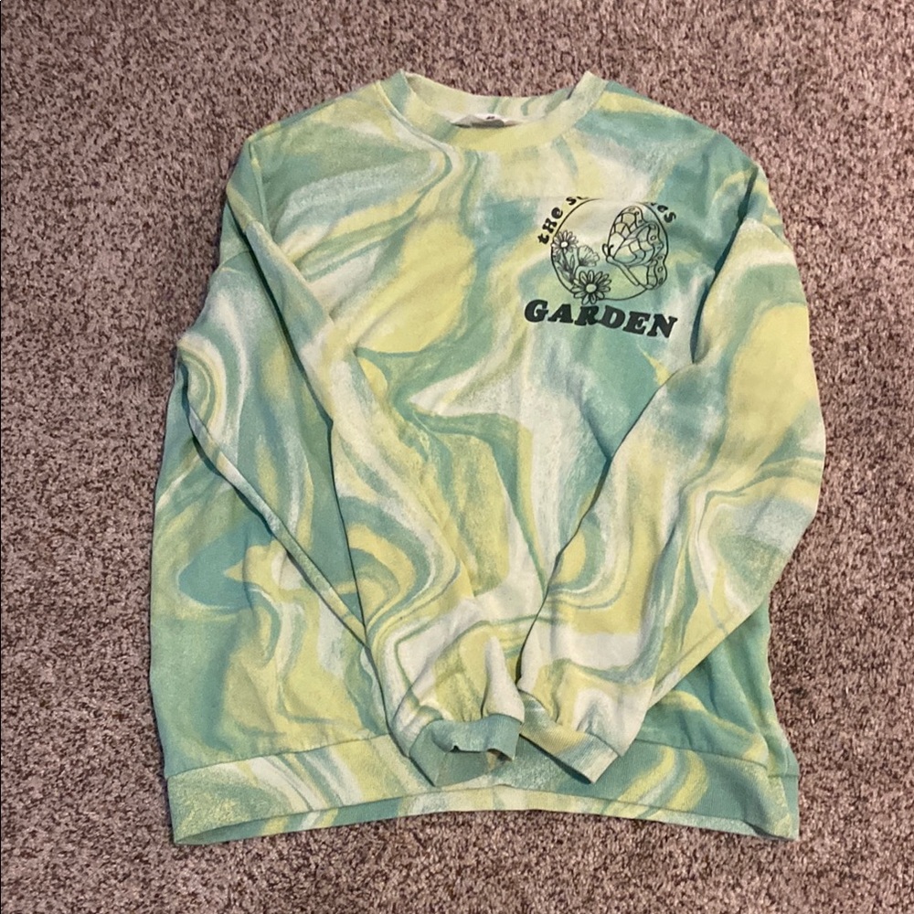 H&M Garden Graphic Tie-Dye Sweatshirt